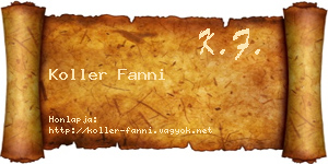 Koller Fanni névjegykártya