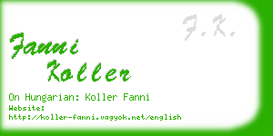 fanni koller business card